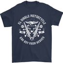 El Diablo Motorcycle Biker Motorbike Mens T-Shirt Cotton Gildan Navy Blue