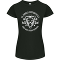 El Diablo Motorcycle Biker Motorbike Womens Petite Cut T-Shirt Black
