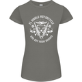 El Diablo Motorcycle Biker Motorbike Womens Petite Cut T-Shirt Charcoal
