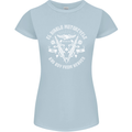 El Diablo Motorcycle Biker Motorbike Womens Petite Cut T-Shirt Light Blue