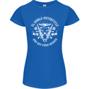 El Diablo Motorcycle Biker Motorbike Womens Petite Cut T-Shirt Royal Blue