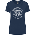 El Diablo Motorcycle Biker Motorbike Womens Wider Cut T-Shirt Navy Blue
