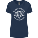 El Diablo Motorcycle Biker Motorbike Womens Wider Cut T-Shirt Navy Blue