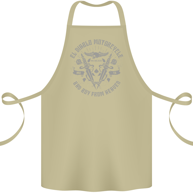 El Diablo Motorcycle Motorbike Biker Cotton Apron 100% Organic Khaki