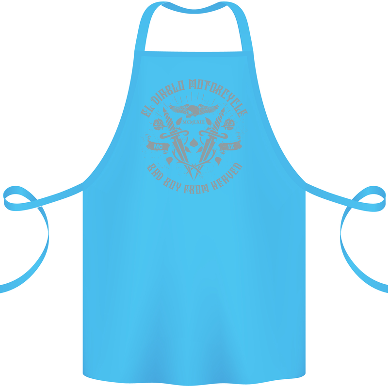 El Diablo Motorcycle Motorbike Biker Cotton Apron 100% Organic Turquoise