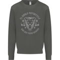El Diablo Motorcycle Motorbike Biker Kids Sweatshirt Jumper Storm Grey
