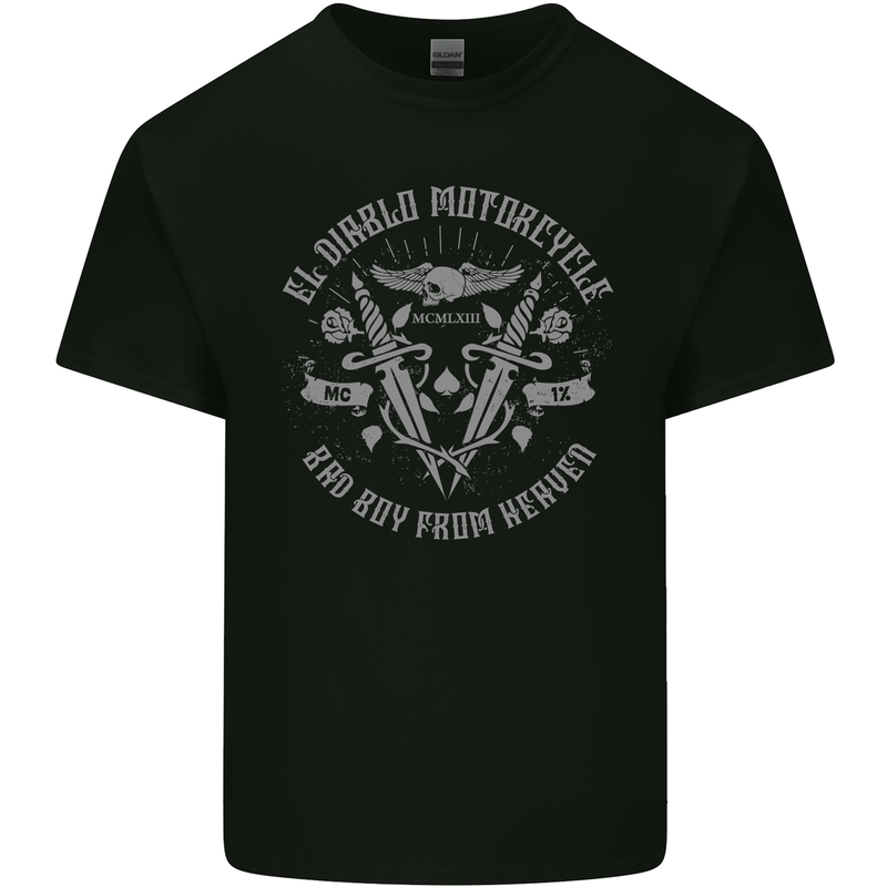 El Diablo Motorcycle Motorbike Biker Kids T-Shirt Childrens Black