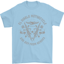 El Diablo Motorcycle Motorbike Biker Mens T-Shirt Cotton Gildan Light Blue