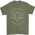 El Diablo Motorcycle Motorbike Biker Mens T-Shirt Cotton Gildan Military Green