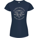 El Diablo Motorcycle Motorbike Biker Womens Petite Cut T-Shirt Navy Blue