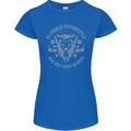 El Diablo Motorcycle Motorbike Biker Womens Petite Cut T-Shirt Royal Blue