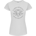El Diablo Motorcycle Motorbike Biker Womens Petite Cut T-Shirt White