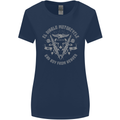 El Diablo Motorcycle Motorbike Biker Womens Wider Cut T-Shirt Navy Blue