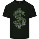 Electric Dollar Sign Bitcoin Mens Cotton T-Shirt Tee Top Black