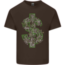 Electric Dollar Sign Bitcoin Mens Cotton T-Shirt Tee Top Dark Chocolate