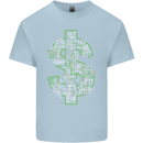 Electric Dollar Sign Bitcoin Mens Cotton T-Shirt Tee Top Light Blue