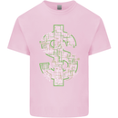 Electric Dollar Sign Bitcoin Mens Cotton T-Shirt Tee Top Light Pink