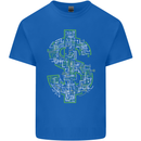 Electric Dollar Sign Bitcoin Mens Cotton T-Shirt Tee Top Royal Blue