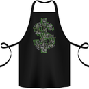 Electric Dollar Sign Crypto Cash Cotton Apron 100% Organic Black