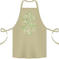 Electric Dollar Sign Crypto Cash Cotton Apron 100% Organic Khaki