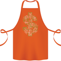 Electric Dollar Sign Crypto Cash Cotton Apron 100% Organic Orange