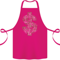 Electric Dollar Sign Crypto Cash Cotton Apron 100% Organic Pink