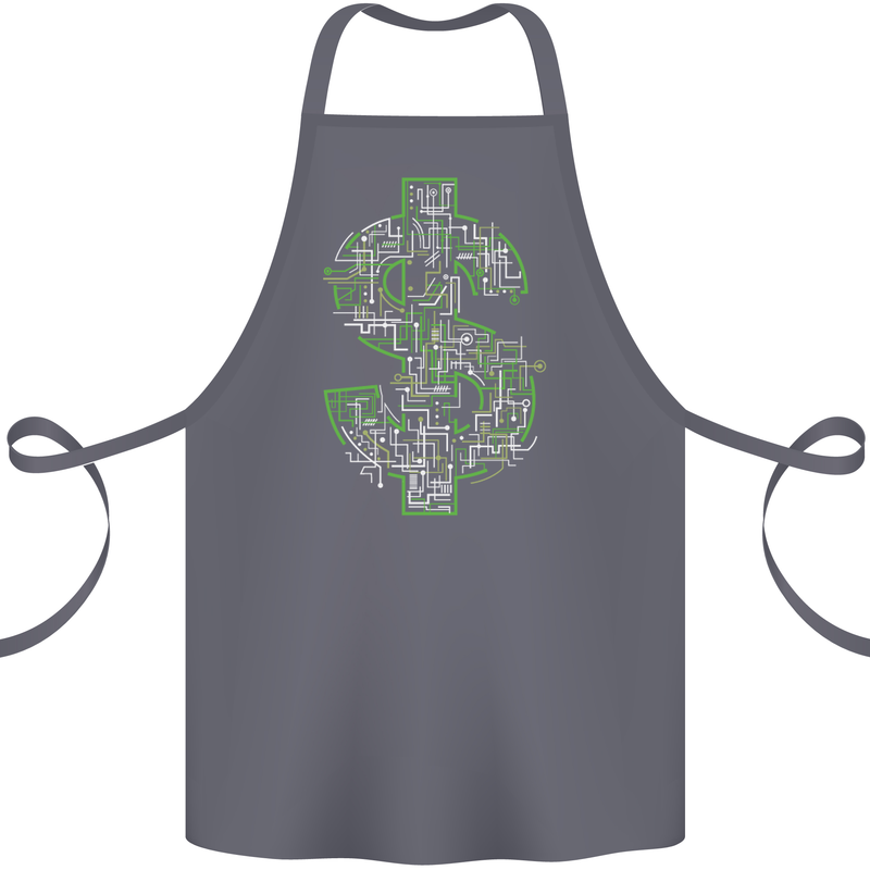 Electric Dollar Sign Crypto Cash Cotton Apron 100% Organic Steel