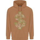 Electric Dollar Sign Crypto Cash Mens 80% Cotton Hoodie Caramel Latte