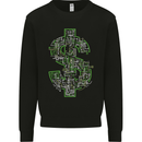 Electric Dollar Sign Crypto Cash Mens Sweatshirt Jumper Black