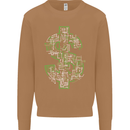 Electric Dollar Sign Crypto Cash Mens Sweatshirt Jumper Caramel Latte