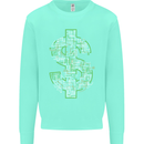 Electric Dollar Sign Crypto Cash Mens Sweatshirt Jumper Peppermint