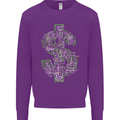 Electric Dollar Sign Crypto Cash Mens Sweatshirt Jumper Purple