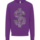 Electric Dollar Sign Crypto Cash Mens Sweatshirt Jumper Purple