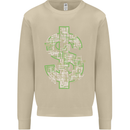 Electric Dollar Sign Crypto Cash Mens Sweatshirt Jumper Sand