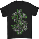 Electric Dollar Sign Crypto Cash Mens T-Shirt Cotton Gildan Black