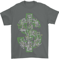 Electric Dollar Sign Crypto Cash Mens T-Shirt Cotton Gildan Charcoal