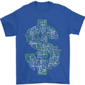 Electric Dollar Sign Crypto Cash Mens T-Shirt Cotton Gildan Royal Blue