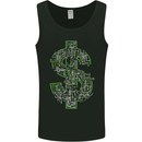 Electric Dollar Sign Crypto Cash Mens Vest Tank Top Black