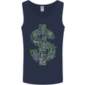 Electric Dollar Sign Crypto Cash Mens Vest Tank Top Navy Blue