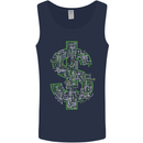 Electric Dollar Sign Crypto Cash Mens Vest Tank Top Navy Blue