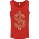 Electric Dollar Sign Crypto Cash Mens Vest Tank Top Red