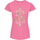 Electric Dollar Sign Crypto Cash Womens Petite Cut T-Shirt Azalea