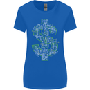 Electric Dollar Sign Crypto Cash Womens Wider Cut T-Shirt Royal Blue
