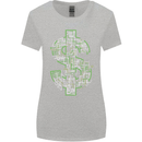 Electric Dollar Sign Crypto Cash Womens Wider Cut T-Shirt Sports Grey