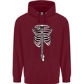 Electric Guitar Ribs Guitarist Acoustic Childrens Kids Hoodie Maroon
