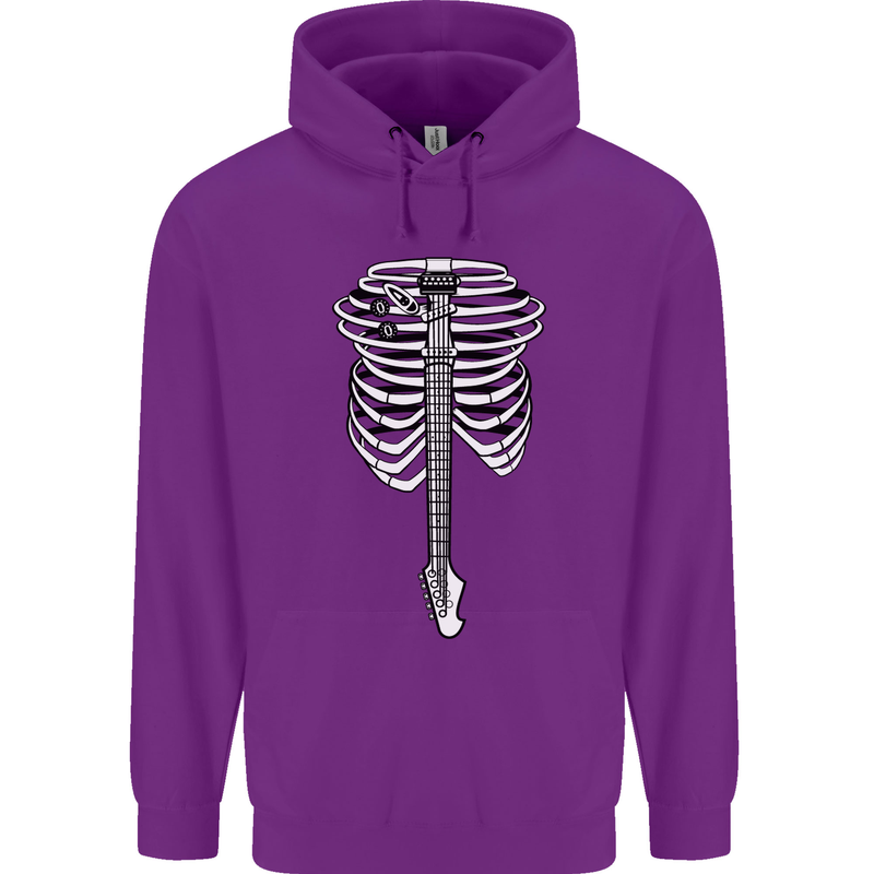 Electric Guitar Ribs Guitarist Acoustic Childrens Kids Hoodie Purple