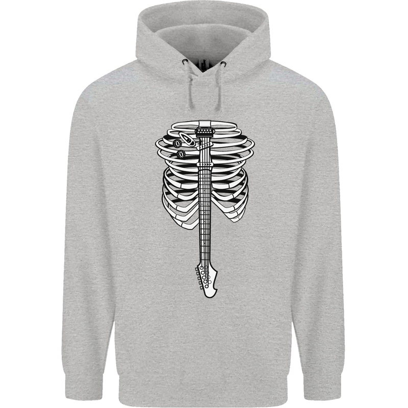 Electric Guitar Ribs Guitarist Acoustic Childrens Kids Hoodie Sports Grey
