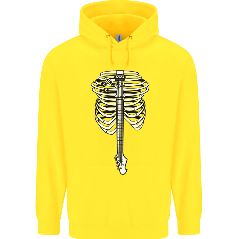 Electric Guitar Ribs Guitarist Acoustic Childrens Kids Hoodie Yellow