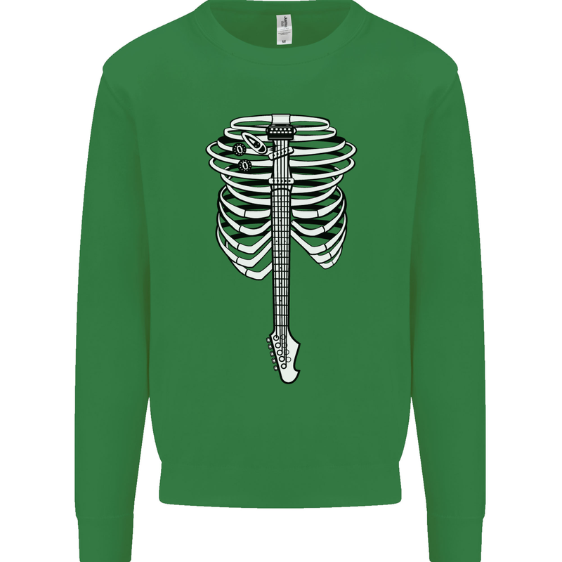 Electric Guitar Ribs Guitarist Acoustic Kids Sweatshirt Jumper Irish Green