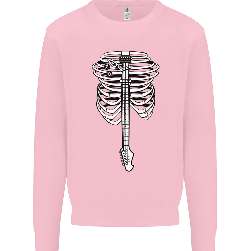 Electric Guitar Ribs Guitarist Acoustic Kids Sweatshirt Jumper Light Pink